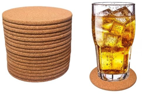 20 STK. korkuntersetzer rund 10cm Ø 5mm dick - tischset Kork untersetzer gläser Holz - glasuntersetzer Kork untersetzer Glass - tischdeko wohnungs zubehör - bierdeckel - korkplatte - tischuntersetzer