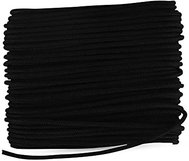 FAPBADRI Cordoncino in poliestere resistente da 1,8 mm per tende chic / tende verticali / veneziane, multiuso per artigianato, riparazioni, progetti fai da te, 400 m, colore nero