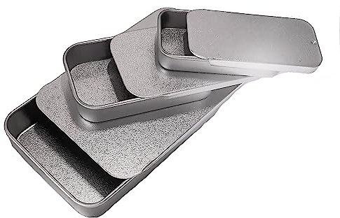 SHC Web Set of 3 Rectangular Tin with Sliding Lid 10ml/20ml/40ml - Small Travel Container/Sweets/Lip Balm/Favour/Gift/Pill/Cosmetic Box