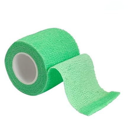 RIAAJ 1 Pz4.5m Nastro Avvolgente Benda Elastica Autoadesiva Sportiva Colorata Per Cuscinetti Di Supporto Per Ginocchiere Dito Caviglia Palmo Spalla-Verde-2,2.5cm X 4.5m