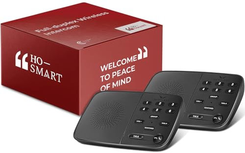 HOSMART UltraSpeak Intercoms Wireless for Home, Full Duplex Wireless Intercom System for Home Use, House Intercom Two Way Real-time Intercom System for Business with 1200 Feet Range (2 Packs)