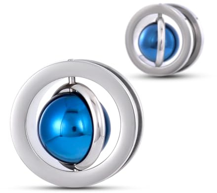 COOEAR Planet Ear Tunnels Flesh Plugs, Stainless Steel Gauges for Earrings, Screw Back Stretchers Expander 00G.