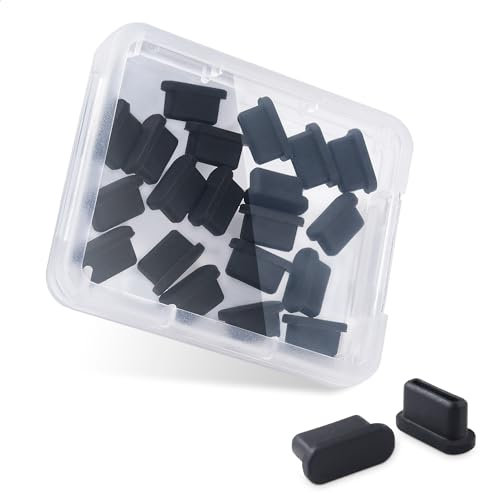 Cable Matters 20-Pack USB C Port Covers in Black (USB C Dust Cover, USB-C Caps, USB C Anti Dust Cover, USB-C Protector Plug)