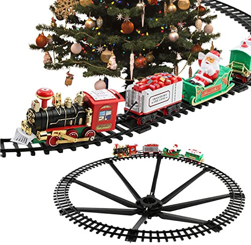 Modell Weihnachtszug Set Für Unter Dem Baum | Elektrischer Weihnachtszug Für Den Christbaum | Weihnachtsbaum Zug Spielzeugset | Weihnachtsklassisches Spielzeugeisenbahn Set Für Jungen Mädchen