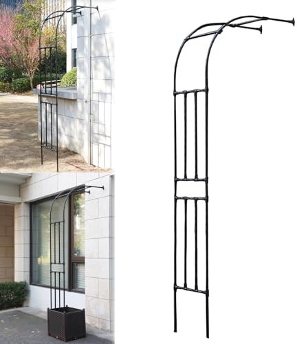 LIYI929GP ArcoDi Rose A Mezza Arcata, Resistente Alle Intemperie Parete Laterale Pergola A Traliccio, Per Rose, Clematidi, Caprifogli E Altre Piante Rampicanti, Accessori Da Giardino Nero Bianco