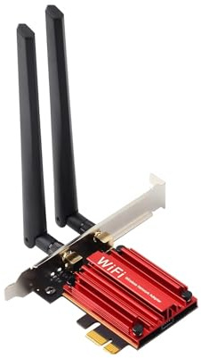Carte WiFi WiFi 6E PCIe, Carte réseau sans Fil Bluetooth 5.3 PCIe WiFi tri-Bande, Adaptateur sans Fil à Latence Ultra Faible 5374 Mbps pour 10/11