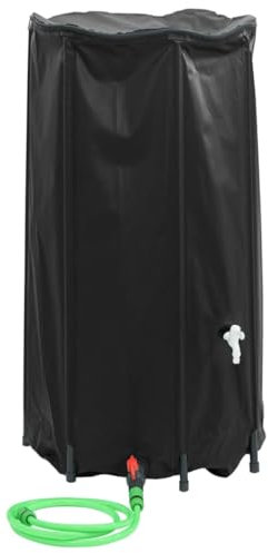 LAPOOH Serbatoio Acqua con Rubinetto Pieghevole 250 L in PVC,Bidone per la Raccolta dell'Acqua Piovana,Serbatoio Cisterna Raccolta Acqua-155998