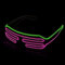 MULBEVD 1 Packung LED-Leuchtbrille, El-Wire-Rave-Shutter-Brille, Partybrille für Halloween, DJ, Konzerte, Rave, Cosplay-Partys (Grün& Rosa)