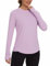 Gyabnw Camiseta Fitness para Mujer Camisas Deportivas de Manga Larga Protección Solar UPF 50+ Fitness para Mujer, Correr, Gimnasio al Aire Libre, Senderismo, Tops Ligeras con Orificio para el Pulgar