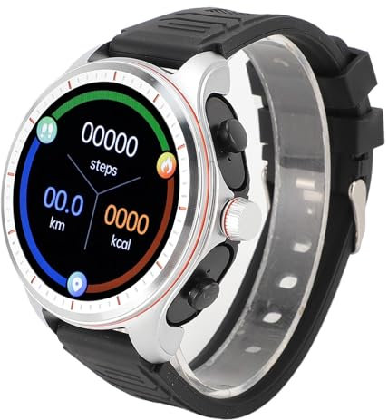 ASHATA 2 in 1 Smartwatch with Earbuds, Fitness Tracker & Music Player, 1.53 Inch HD Screen, Watch & Earbuds Combo for IOS & for Android, Call & HiFi Sound & Voice Assistant (Silver)