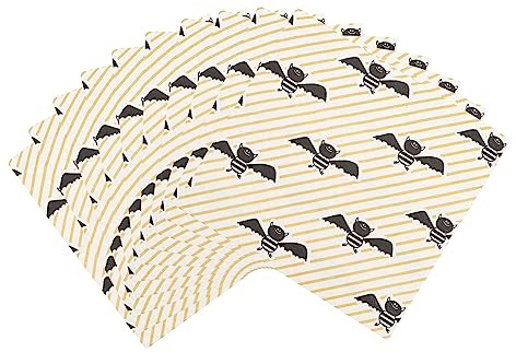 16 Halloween Servietten aus Papier mit Fledermausmotiv für Partytische | Runde Einwegservietten, Saubere Kantenfreie Verarbeitung, für Halloween Partys, Picknicks und Festliche Tischdekoration