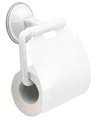 Porta carta igienica con ventosa senza trapano, porta rotolo di carta da cucina rapano, porta rotolo di carta da cucina in plastica, porta asciugamani con coperchio antipolvere, bianco, Cina
