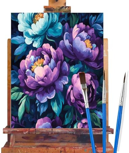 Malen Nach Zahlen Erwachsene Blume,hübsch Malen Nach Zahlen DIY set Handgemalt Ölgemälde,Mit Pinseln und Acrylfarbe,Bastelset Erwachsene Frauen für Geschenke und Home Wand Dekoration (60x90cm) D45