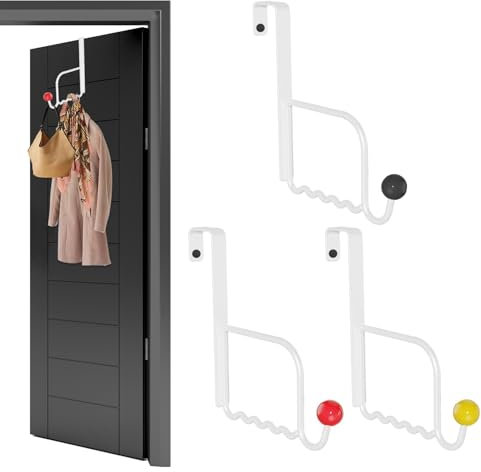 Türanker, Türverkleidungshaken, 3 bunte Kleiderhaken aus Eisenperlen, Handtuchhalter aus Eisen, kreative Pangueras und Schal-Kleiderbügel hinter dem P