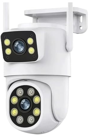 VEKELETE 10MP Dual Lens Tuya Wifi Camera PTZ Outdoor 4K Dual Screen Security Camera Auto Tracking Monitoring Video Surveillance(U/K,10MP NO SD Card)