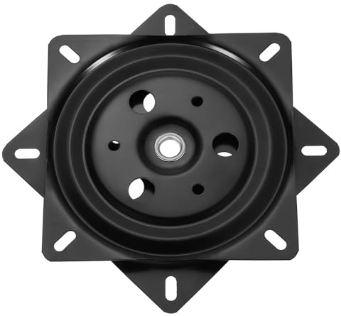 sourcing map 15,2 cm Barhocker-Ersatz, 360° drehbar, Lazy Susan Drehteller, quadratischer Halbkugellagersitz, drehbare Basisplatte für Liegestuhl oder Tisch, Schwarz (150 x 10 mm)