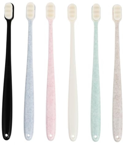 WRITWAA 6pièces Lot De Brosses à Dents à Poils Souples Pour Adultes Ergonomiques Et Pratiques Pour Hygiène Dentaire Maison