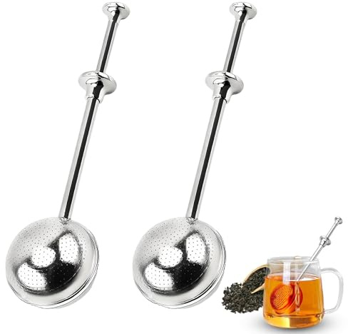 infusore tè，infusore per tisane，filtro te infusione，Filtro per tè, pinza per tè, adatto per tè, zucchero, farina, cacao in polvere, spezie (set di due pezzi)