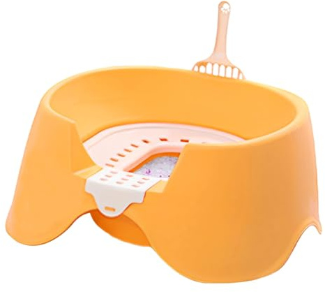 Bac à litière pour chat, bac à litière haut ouvert sur le dessus, boîte de toilette d'intérieur pour animaux domestiques pour appartements, maisons, abris, magasins, idéal pour chatons et lapins, 41 x