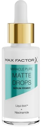 Max Factor Miracle Pure Matte Drops Siero Primer, opacizza, idrata e prepara, con Niacinamide e Centella Asiatica, uniforma il tono della pelle, lenisce e calma la pelle, 30ml