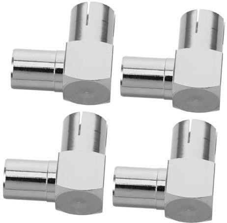 DIYEAH 4 Piezas Adaptador de Conector de Ángulo Recto Macho Hembra para Tv y Cables de Satélite Metal Durable Alta Integridad de Señal Compatible con Diversos Dispositivos