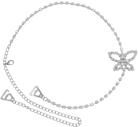 IMIKEYA Cadena Corporal de Gemas de Imitación Sexy para Mujer Detalle de Ala, Accesorio de Joyería Brillante para Fiesta Playa, Ajustable y Ligera, Talla Única