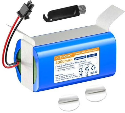 CITYORK 4000mAh Batteria per Honiture G20 Pro, per Bagotte BG800 BG850, per Kyvol Cybovac L20 E20 E30 E31, per Eufy RoboVac LR20 L35 LR30 Hybrid+, Tikom G8000 Pro, Coredy-R750 CMICR18650F9M-4S1P