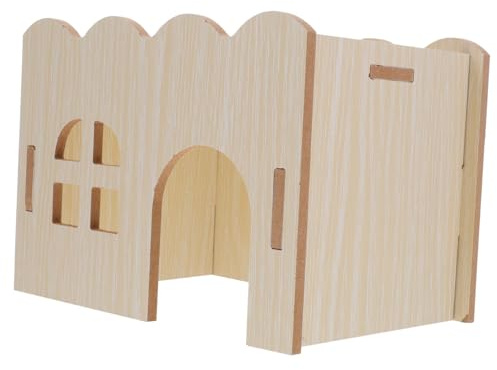 GALPADA Maison en Bois pour Hamster Cachette Et Échelle Ondulée, Jouet Multifonctionnel, Taille Unique, Accessoire pour Cage Hamster, Habitat pour Petits Rongeurs