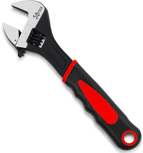 Navegando 8 Inch Adjustable Wrench, 200mm Drop Forged Adjustable Spanner, High Carbon Steel, Anti-Slip Handle, 24mm Max Opening for DIY & Plumbing