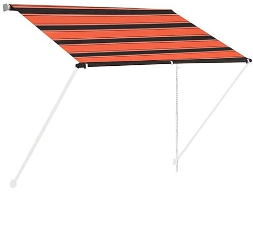 Tenda da sole retrattile 100 x 150 cm, struttura in acciaio e 100% poliestere con rivestimento PA, protezione UV per terrazza e balcone, resistente alle intemperie e durevole