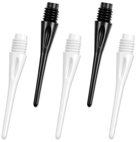 flintronic Plastic Dart Tips, 200 PCS Dart Tip Replacement Tips, 2BA Standard Thread, Soft Dart Tips, Premium Replacement Dart Accessory, White