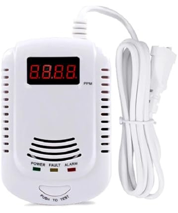Rilevatore di gas, RILEVATORE DI GAS Allarme vocale Kit di allarme da cucina indipendente in combustibile naturale LCD SENSORE PERDITA per lavoro, casa(Gas alarm)