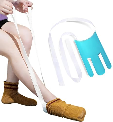 LQUYTA Infila Calze per Anziani, Aiuti per indossare e togliere i calzini per uomini e donne, Aiutante per Calze Con Manici in Schiuma, Aiuta a Indossare Calzini per Anziani, Disabili, Incinte