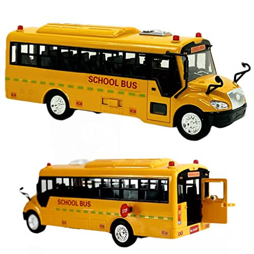 Big Daddy Huge Yellow School Bus With Lights And Cool Openable Doors Pull Back Toy School Bus With Sounds And Songs For Girls,Boys,Toddlers