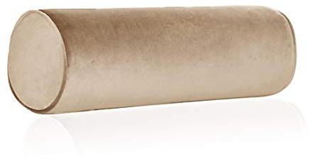 Tinbolunce Memory Foam Roll Pillow for Knee/Leg/Neck - Full Moon Bolster/Round Cylinder Pillow for Sleeping on Side or Back - Removable Cooling Cover Length 18 x 6 Diameter (Saddle Brown)