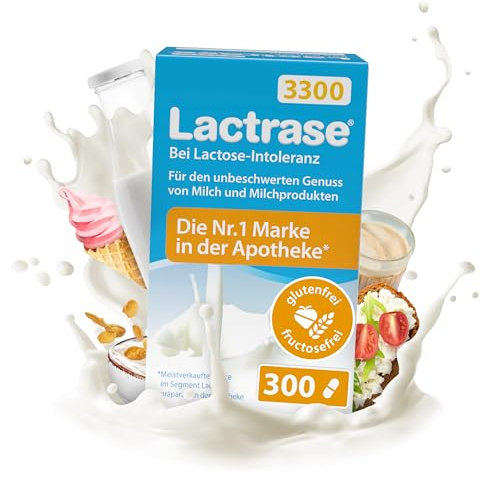 pro natura Lactrase 3300 – 300 Lactase Kapseln bei Lactose-Intoleranz, für den unbeschwerten Genuss von Milch und Milchprodukten