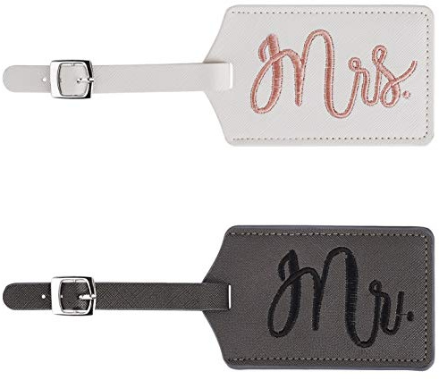 Etiqueta de Equipaje Mr. and Mrs.Identificador Etiqueta, Etiqueta de Equipaje de Boda para Pareja Maleta Viaje Luna de Miel Boda Novia Fiesta de Compromiso Ideas Regalo 2 Piezas