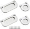 SPTwj 4pcs Unsichtbare Griffe Knöpfe Griff Flache türgriff möbel zugknopf Edelstahl Pull Flush Hatch Locker für Küche Schrank Schrank Schublade Türgriffe ziehen -Silber