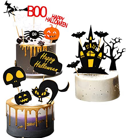 Semen Halloween Kuchenaufsätze Kuchen Deko Cupcake Kürbis Dekoration für Halloween Dekorations Themed Party Kinder Birthday Party