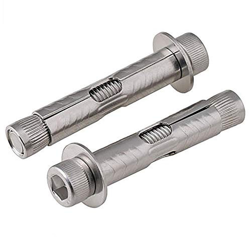 GatherTOOL 1 / 2pcs. * M6 M8 M10 M12 Sechseck-Sechskant-Sockelkopf-Kopf eingebauter Expansionsschraube 304 Edelstahl Allen interne Expansion Beton Ankerbolzen (Size : M10x100(1pcs))