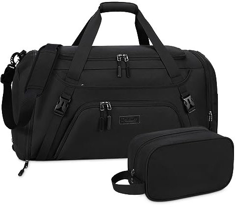 Dakuly Borsone Palestra Uomo Donna Borsone da Viaggio con Scomparto Scarpe e Tasca bagnata Grande Borsa Sportiva Borsone Nascita Ospedale 40L Nero