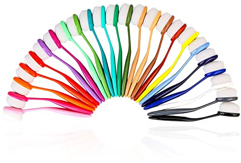 Yoseng 24 Stück Tintenmischpinsel, Mixer, Tintenmischwerkzeug für Kartenherstellung, Basteln, breite Anwendung, Sortiment, Papier, Basteln, Farbcode-Griff (Pinselkopf-Größe 2,2 cm)