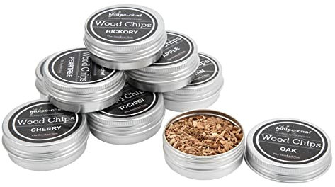 Bewinner 8PCS Smoking Wood Chips, 8 Flavors, Oak Smoker Kit for Craft Cocktails