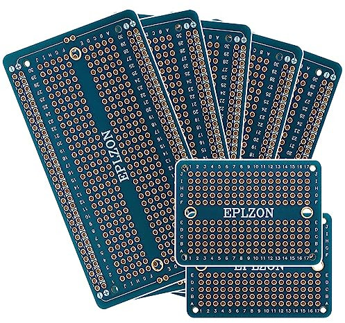 EPLZON PCB Prototype Board Carte de prototypage Breadboard soudable Protoboard Circuit Imprimé Double Faces pour les projets de bricolage électronique compatibles avec arduino(Bleu)