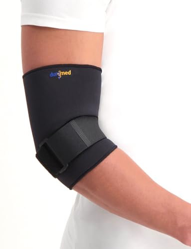 Dunimed Ellenbogenbandage - Ellenbogenstütze - Stabilisierung und Unterstützung des Ellenbogens - Schwarz
