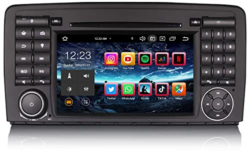 Erisin 8-Kern 4GB RAM+64GB ROM 7 Zoll Android 14 Autoradio Bluetooth mit GPS Navigation CD DVD Player für Mercedes R-Klasse W251 Wireless CarPlay Android Auto DSP WiFi DAB+ RDS OBD2 USB FM 4G Canbus