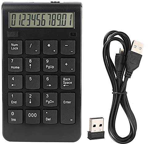 Gedourain Tastierino numerico, tastierino numerico Bluetooth ergonomico Tastiera Digitale per contabilità USB per PC Laptop, Desktop, Computer(Nero)