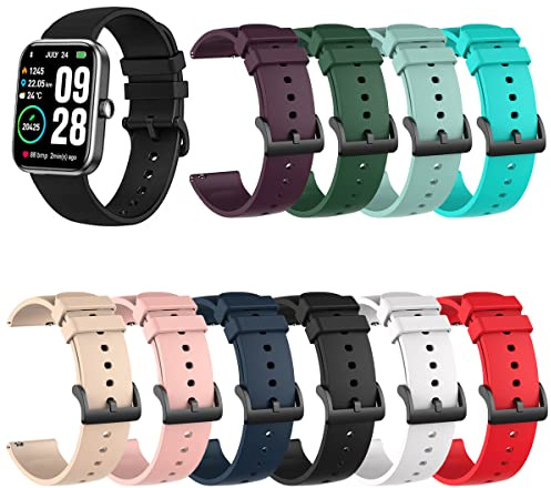 RuenTech Bracelet de montre compatible avec Gydom/TOOBUR/Woneligo Smartwatch IDW13 IDW19 Bracelet de rechange en silicone pour accessoires Gydom IDW13/LW51