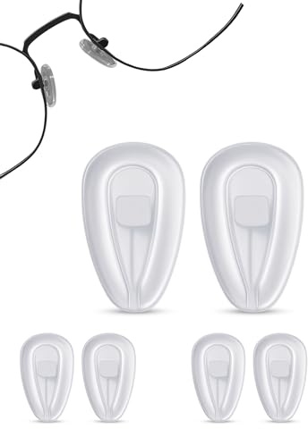 SPORTS WORLD VISION Eyeglass Nose Pads | Premium Soft Silicone Air Active Nose Pads for Eyeglasses | Clip-on & Screw-on Eyeglass Cushion Pads in 4 Different Sizes 11, 13, 14 & 15mm with Multiple Qty