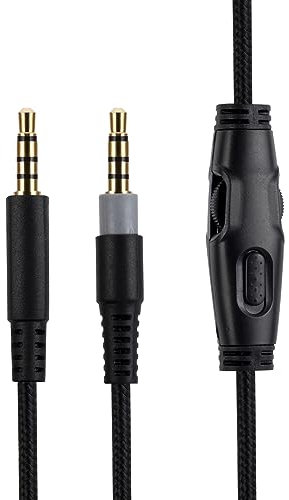 HyperX Cloud Alpha Ersatzkabel, kompatibel mit HyperX Cloud Alpha Gaming-Headset, Inline-Stummschaltung, Lautstärkeregler mit Mikrofon, 1,5 Meter Kopfhörer-Audio-Verlängerungskabel, Schwarz